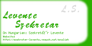 levente szekretar business card